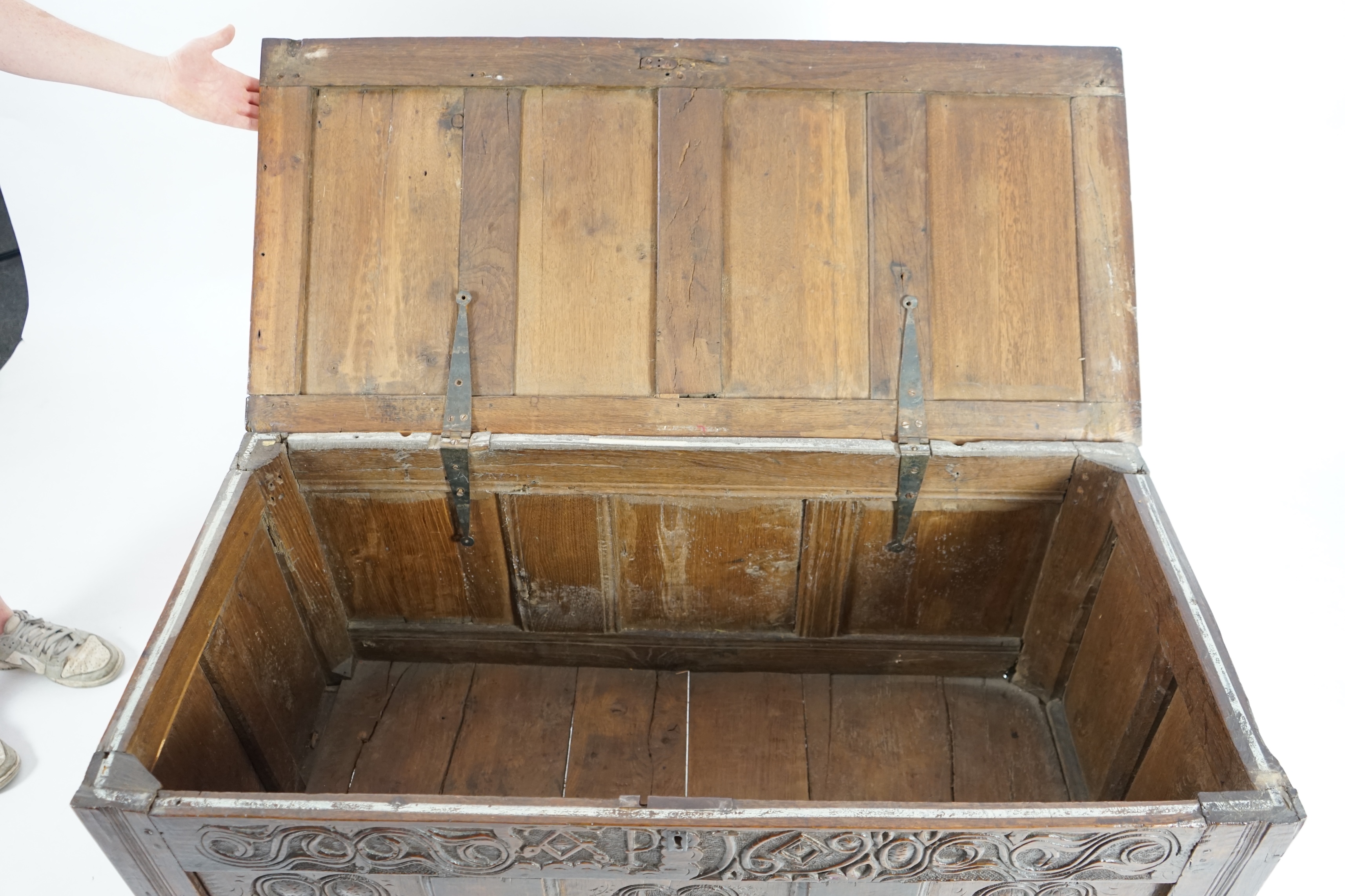 A 17th Century oak coffer